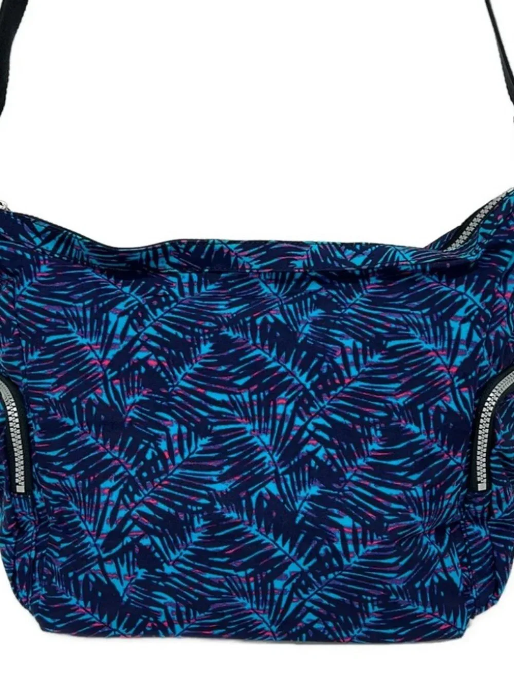 Kipling Dark Navy Light Blue Pink Nylon Shoulder Bag
